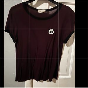 French Paris maroon panda shirt